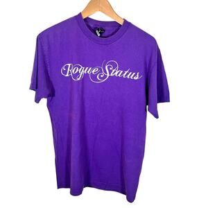 Rogue Status Y2K Vintage Purple T Shirt 100% Cotton Mens Size Medium
